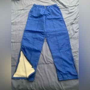 Vintage Royal Blue Nylon warm up pants by Birdie- mens large.